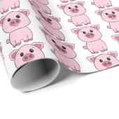 Cute Pink Pig Farm Animal Cartoon Cadeaupapier (Rol Hoek)