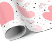 Cute pink pig for Valentine Cadeaupapier (Rol Hoek)