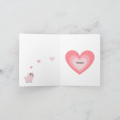 Cute pink pig for Valentine Kaart (Binnen)