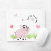 Cute pink pig for Valentine Muismat (Met muis)