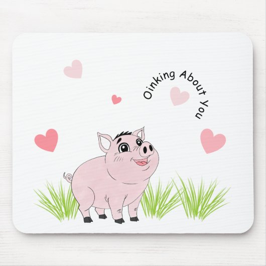 Cute pink pig for Valentine Muismat (Voorkant)