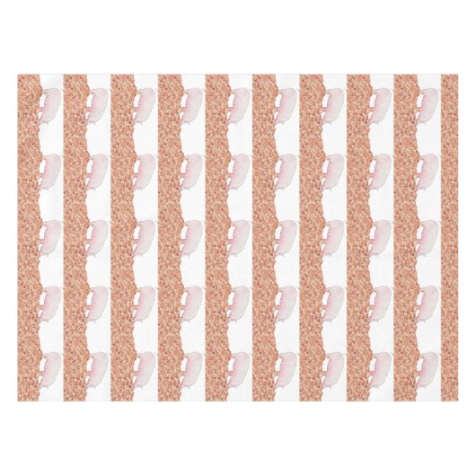 Cute Pink Pig in Mud Funny Waterverf Animal Art Tafelkleed (Voorkant (Horizontaal))