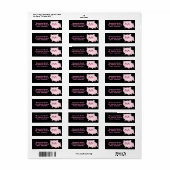 Cute Pink Pig op Black Etiket (Full Sheet)