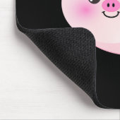 Cute Pink Pig op Black Muismat (Hoek)