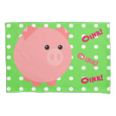 Cute Pink Pig Pillowcase Kussensloop (Voorkant)