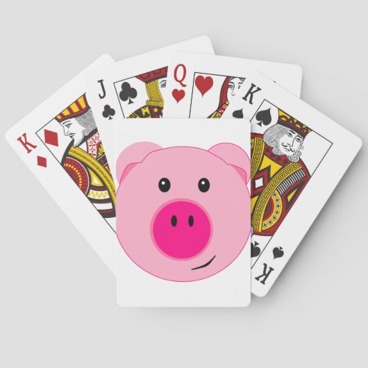 Cute Pink Pig Pokerkaarten (Achterkant)