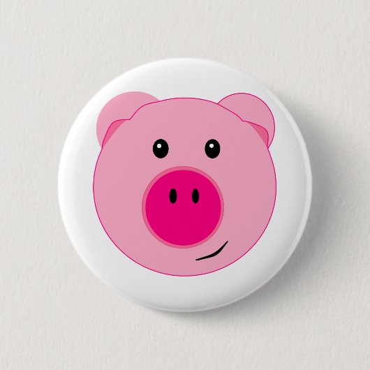 Cute Pink Pig Ronde Button 5,7 Cm (Voorkant)