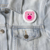 Cute Pink Pig Ronde Button 5,7 Cm (In situ)