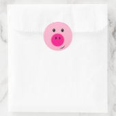 Cute Pink Pig Ronde Sticker (Tas)