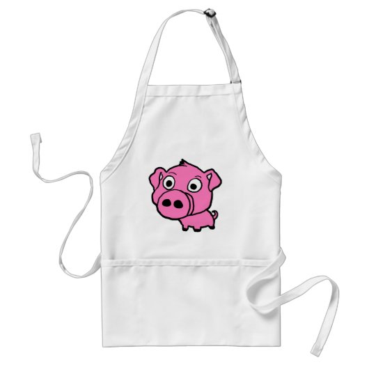 Cute Pink Pig Standaard Schort (Voorkant)