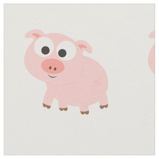 Cute Pink Pig Stof (Close Up)