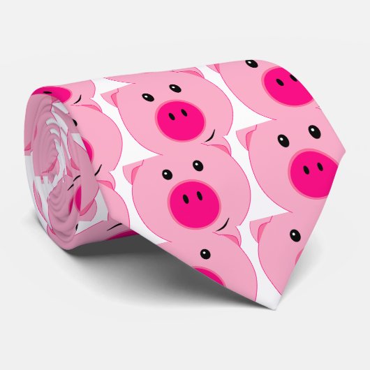 Cute Pink Pig Stropdas (Opgerold)