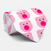 Cute Pink Pig Stropdas (Opgerold)