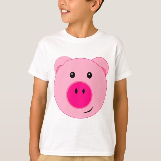 Cute Pink Pig T-shirt (Voorkant)