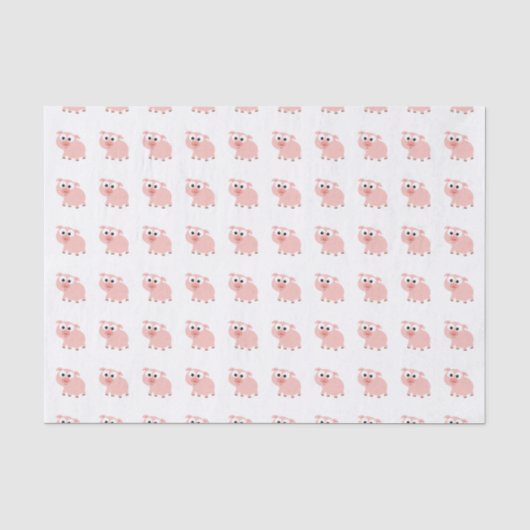 Cute Pink Pig Tissuepapier (Voorkant)