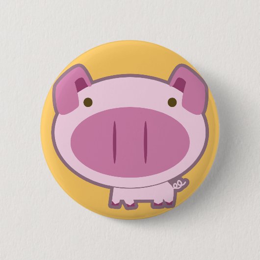 CUTE PINK PIGGY BUTTON (Voorkant)