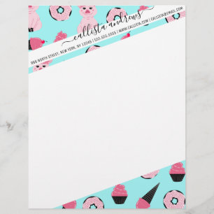 Cute Pink Piggy Donut Ice Cone Patroon Briefhoofd