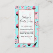 Cute Pink Piggy Donut Ice Cone Patroon Klantenkaartje (Achterkant)