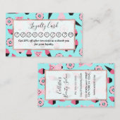 Cute Pink Piggy Donut Ice Cone Patroon Klantenkaartje (Voorkant / Achterkant)