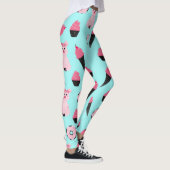 Cute Pink Piggy Donut Ice Cone Patroon Leggings (Rechts)
