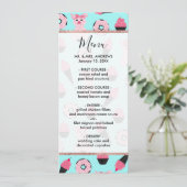 Cute Pink Piggy Donut Ice Cone Patroon Menu (Staand voorkant)