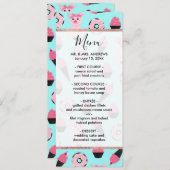 Cute Pink Piggy Donut Ice Cone Patroon Menu (Voorkant / Achterkant)