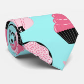 Cute Pink Piggy Donut Ice Cone Patroon Stropdas (Opgerold)