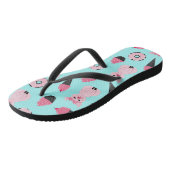 Cute Pink Piggy Donut Ice Cone Patroon Teenslippers (Schuin)