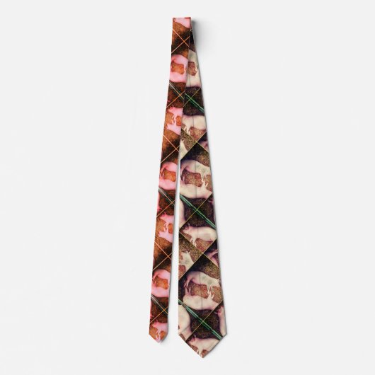 Cute Pink Piglets Patroon Stropdas (Achterkant)