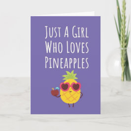 Cute Pink Pineapple Cards For Baby Girls Kid Fruit Kaart