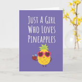 Cute Pink Pineapple Cards For Baby Girls Kid Fruit Kaart (Gele Bloem)