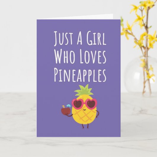 Cute Pink Pineapple Cards For Baby Girls Kid Fruit Kaart (Gele Bloem)