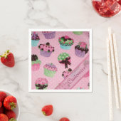 Cute Pink Polka Dot Cupcake Napkins Servet (Insitu)