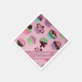 Cute Pink Polka Dot Cupcake Napkins Servet (Hoek)