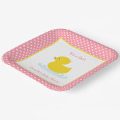 Cute Pink Polka Dot Duck Baby shower Paper Bord (Gebogen)