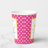 Cute Pink Polka Dot Duck Baby shower Papieren Bekers (Rechts)