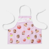 Cute Pink Polka Dot Personalized Chef Cupcake Schort (Voorkant)
