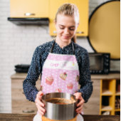 Cute Pink Polka Dot Personalized Chef Cupcake Schort