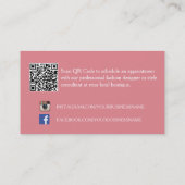 Cute Pink Polka Dots with Girly Monogram Boutique Visitekaartje (Achterkant)