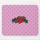 Cute Pink Polkadot Red Tradition Roos Mouse Mat Muismat (Voorkant)