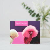 Cute Pink Poodle Runway Happy Birthday Briefkaart (Staand voorkant)