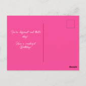 Cute Pink Poodle Runway Happy Birthday Briefkaart (Achterkant)