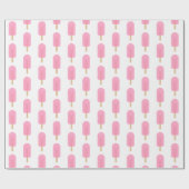 Cute Pink Popsitern Patroon Cadeaupapier (Vlak)