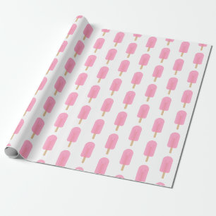 Cute Pink Popsitern Patroon Cadeaupapier