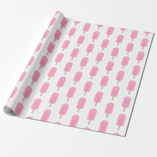Cute Pink Popsitern Patroon Cadeaupapier (Uitgerold)