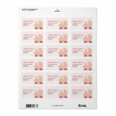 Cute Pink Pram Girl Baby shower Adresetiketten Etiket (Full Sheet)