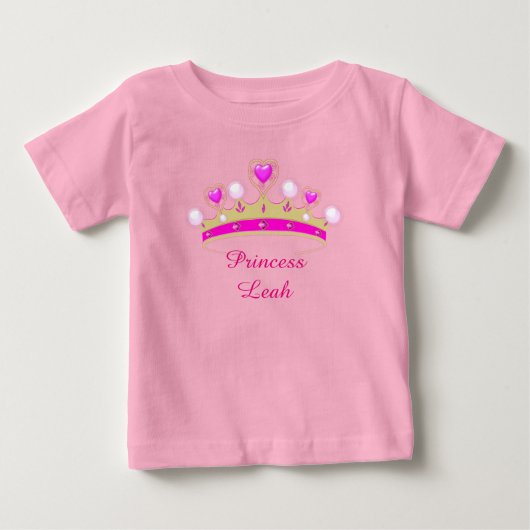 Cute Pink Princess Baby Girl T-Shirt (Voorkant)