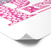 Cute Pink Princess Girl's Word Art Poster Print (Hoek)