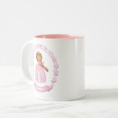 Cute Pink Princess Personalized Tweekleurige Koffiemok (Voorkant links)