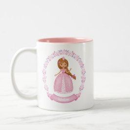 Cute Pink Princess Personalized Tweekleurige Koffiemok